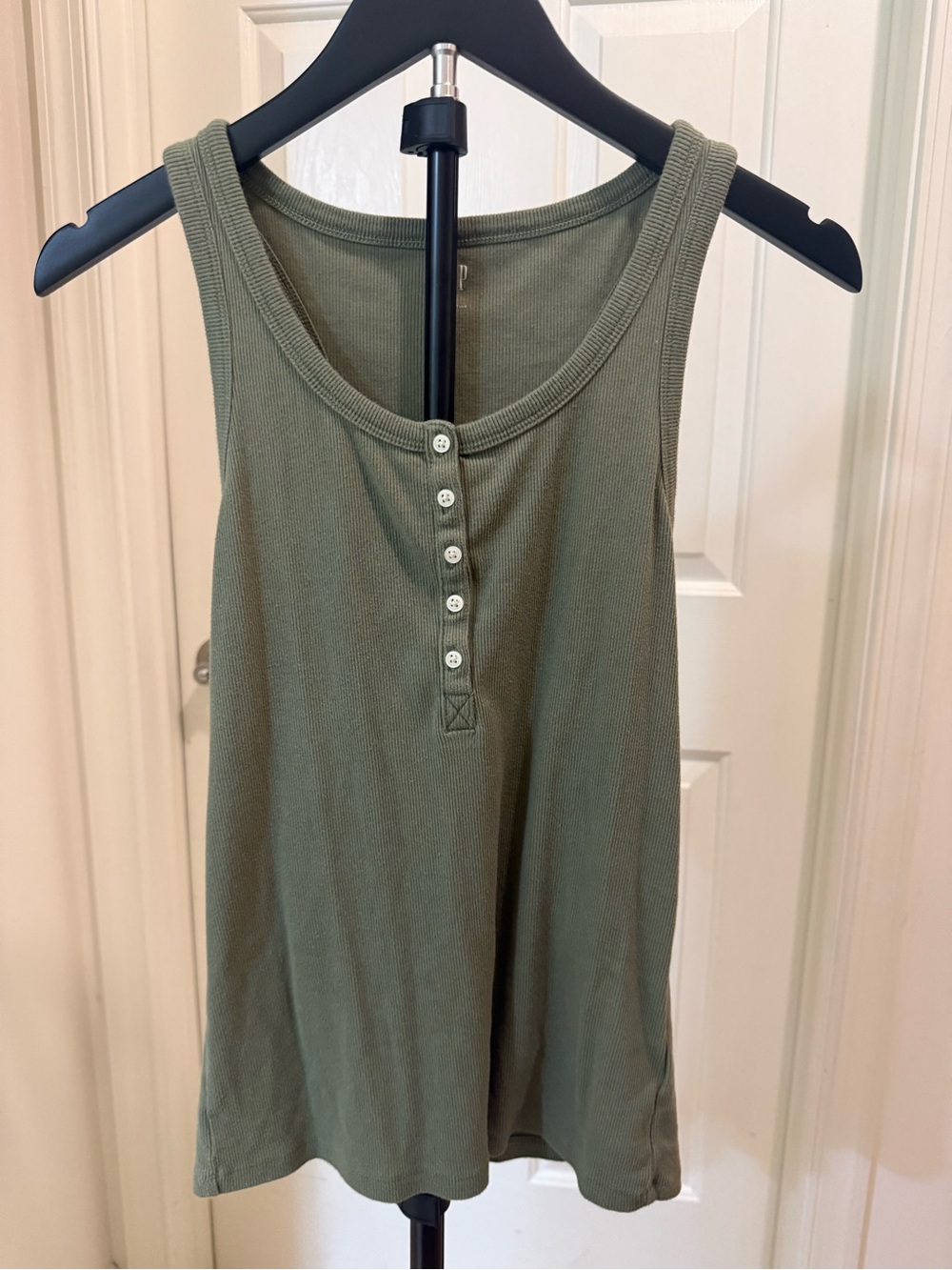 GAP Olive Green Henley Ribbed Tank
